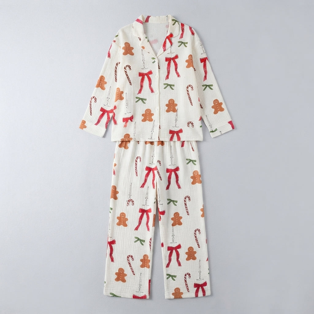 Beatrice Lavigne | Christmas Print Pajama Set For Women