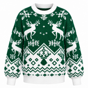 Candy Cane | Red Reindeer Fair Isle Christmas Sweater For Women