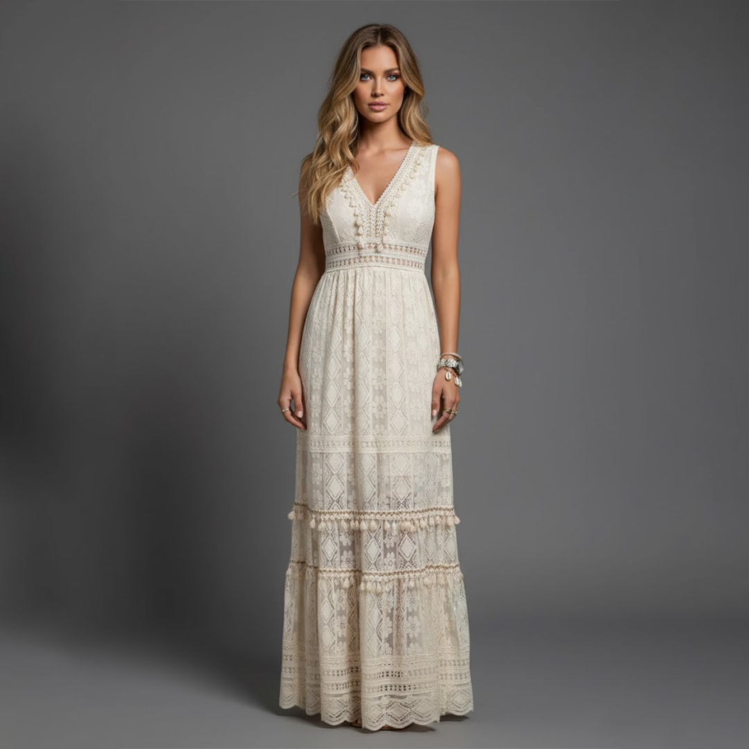 Isolde Beauchêne | Boho Lace Maxi Dress For Women