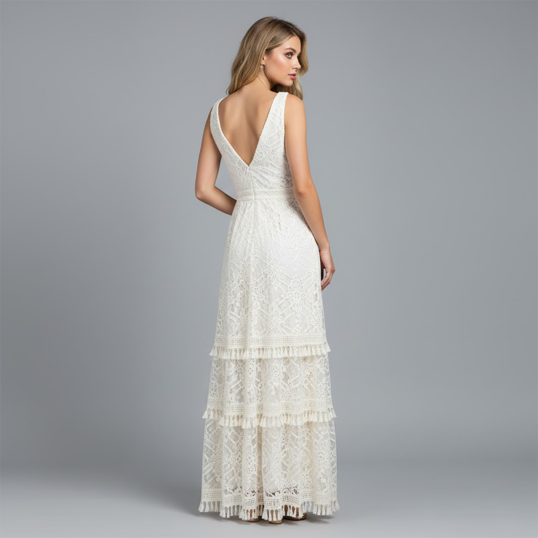 Isolde Beauchêne | Boho Lace Maxi Dress For Women