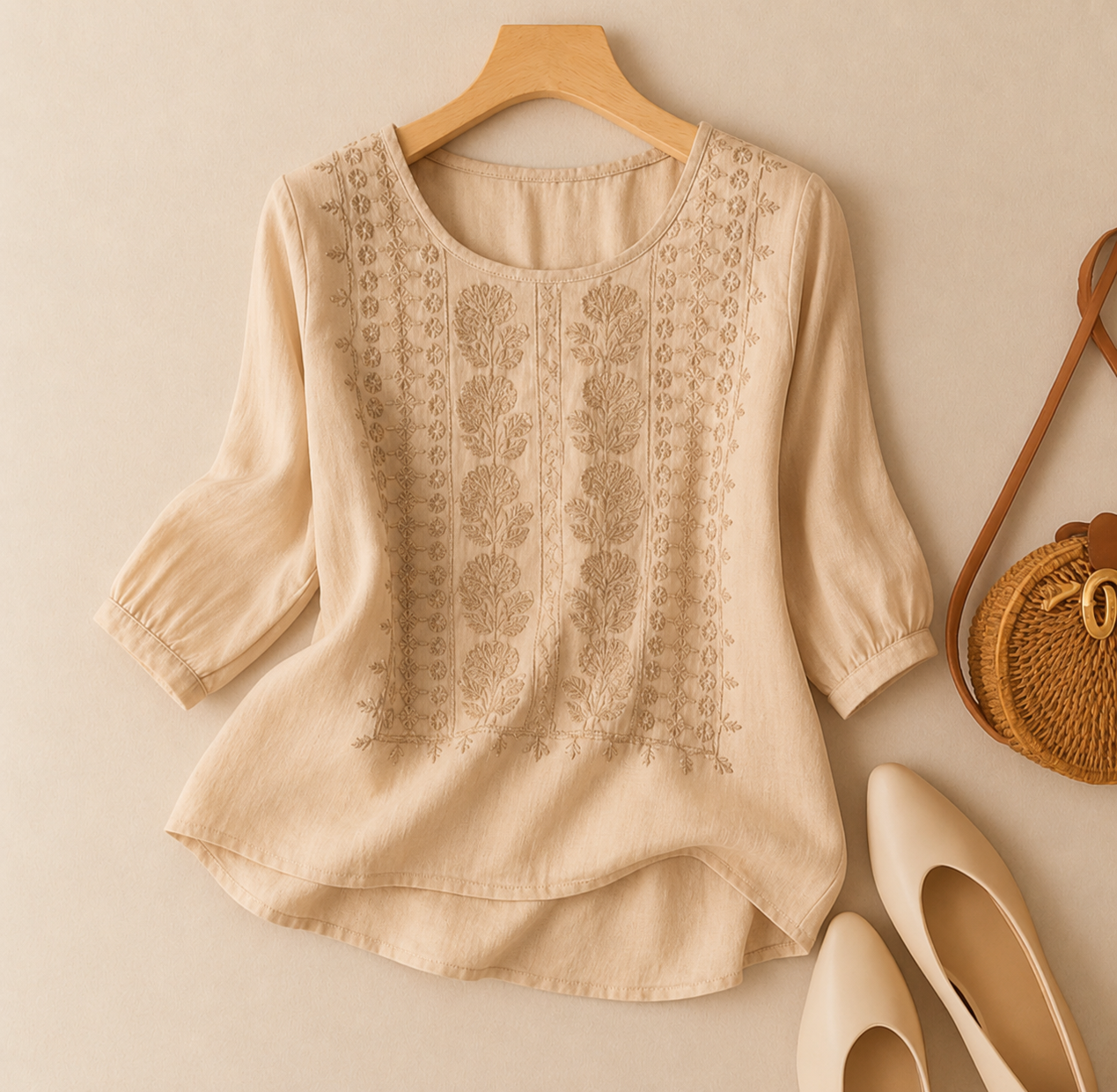 Genevra Whitfield | White Embroidered Relaxed Blouse