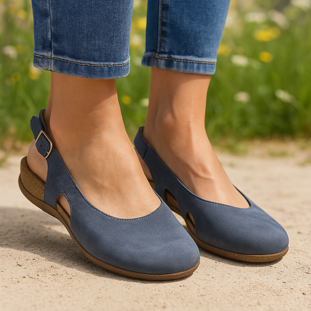 Colette Beaudreau | Blue Orthopedic Slingback Sandals for Women