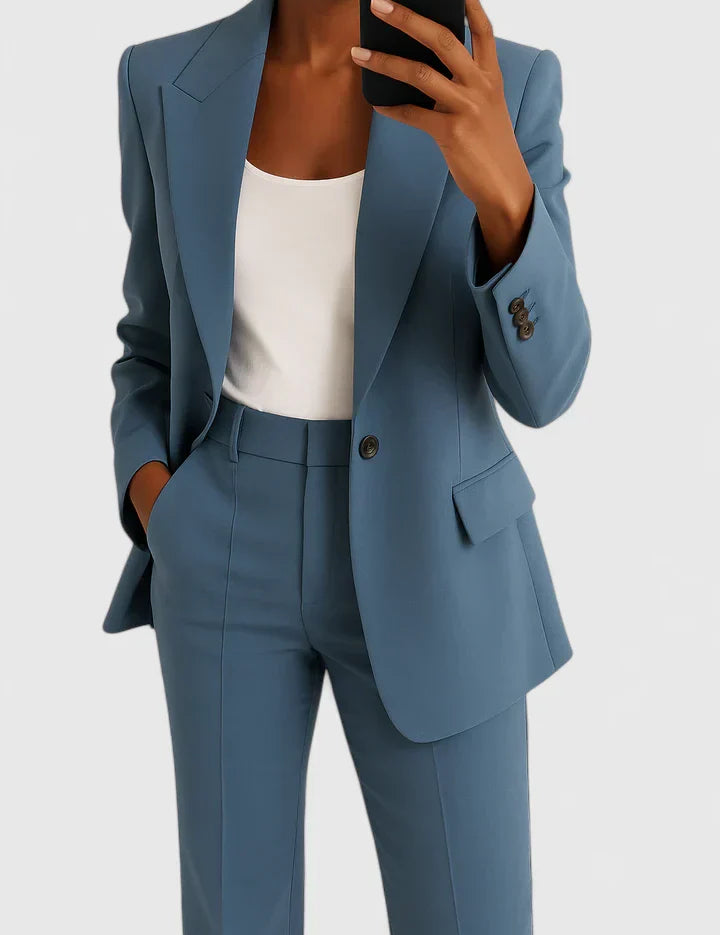 Elspeth Ravensdale | Black Wide-Leg Two-Piece Blazer Suit Set