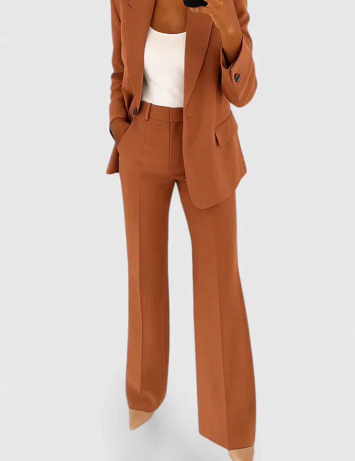 Elspeth Ravensdale | Black Wide-Leg Two-Piece Blazer Suit Set