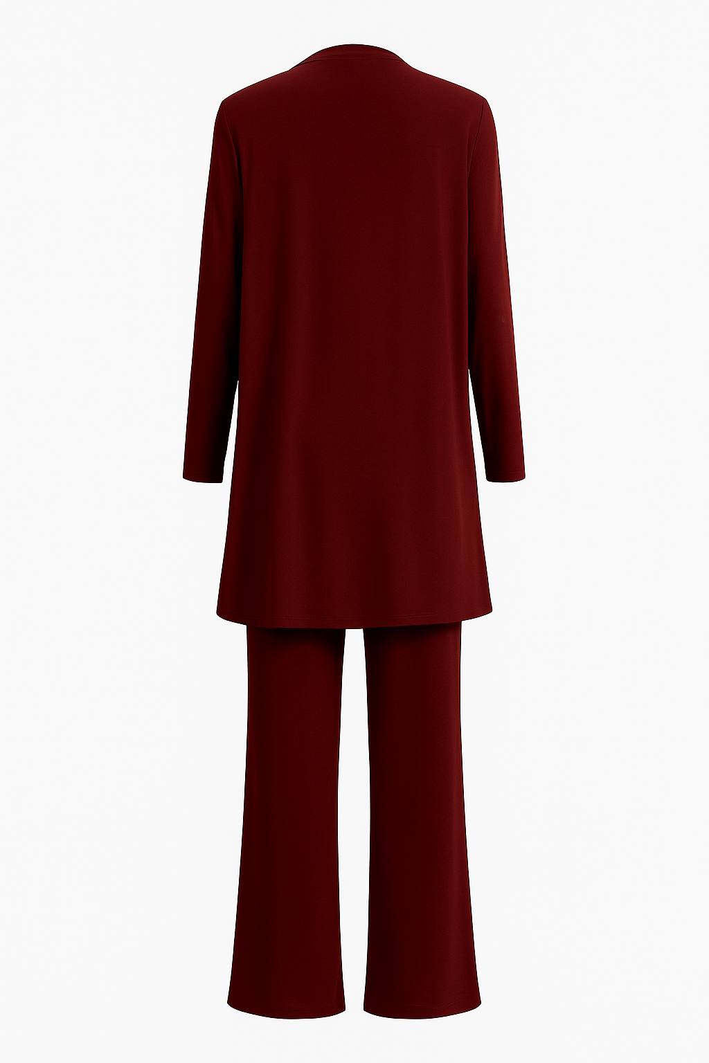 Elspeth Vaurien | Women's 3-Piece Cardigan Tank & Wide-Leg Pants Set in Slate Grey