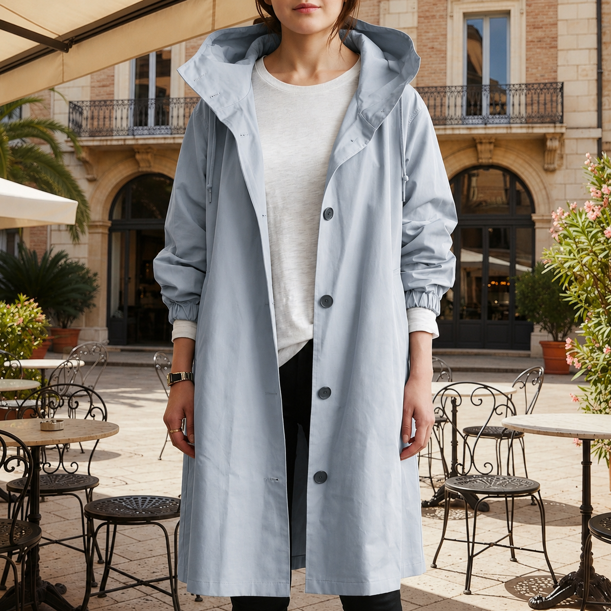 Pauline Grenoble | Hooded Waterproof Trench Coat For Women