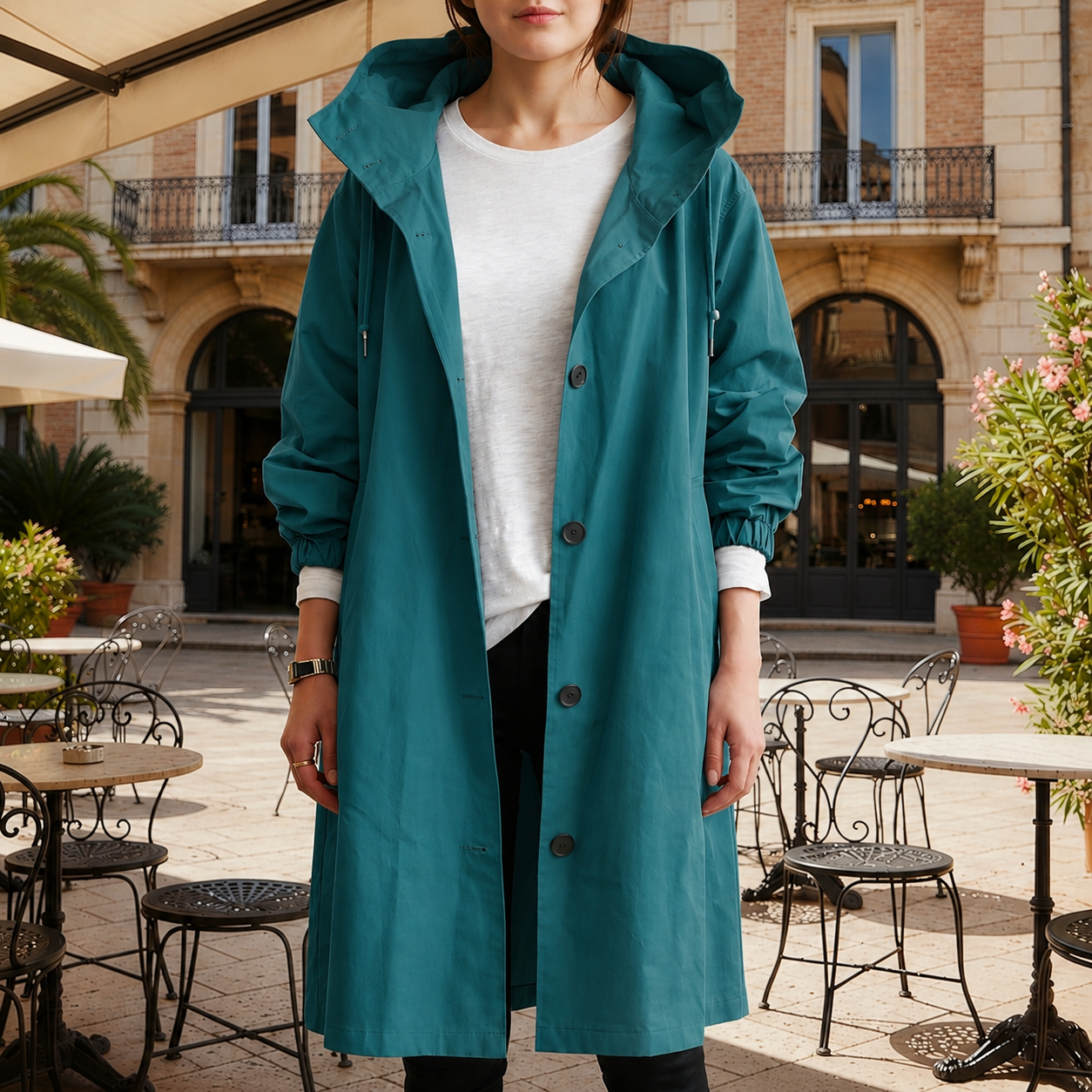 Pauline Grenoble | Hooded Waterproof Trench Coat For Women