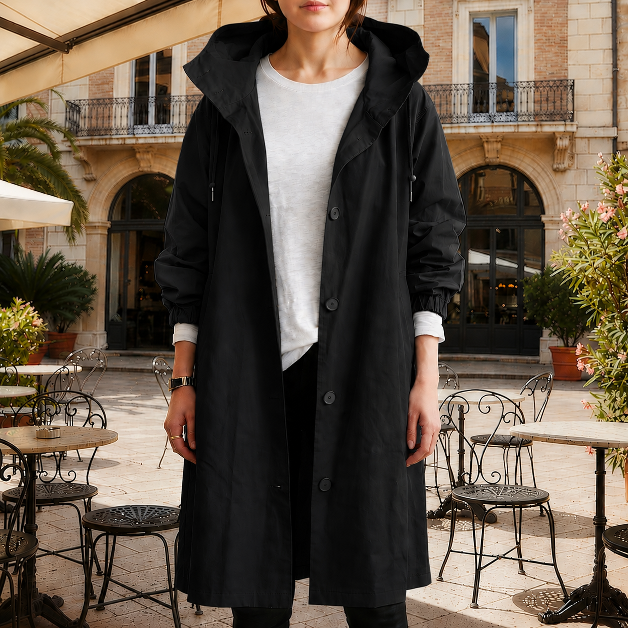 Pauline Grenoble | Hooded Waterproof Trench Coat For Women
