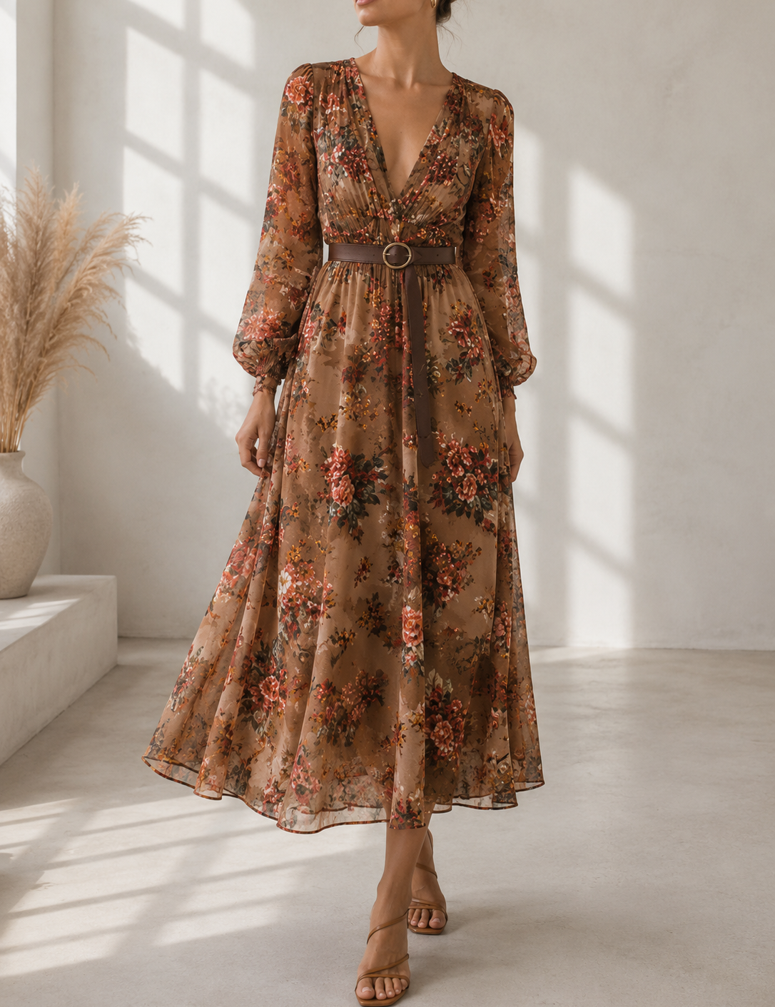 Eleanora Voss | Floral Embroidered Boho Maxi Dress For Women