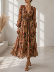 Eleanora Voss | Floral Embroidered Boho Maxi Dress For Women