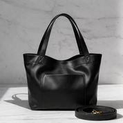 Aurinda Bellerose | Structured Leather Tote Bag in Burgundy