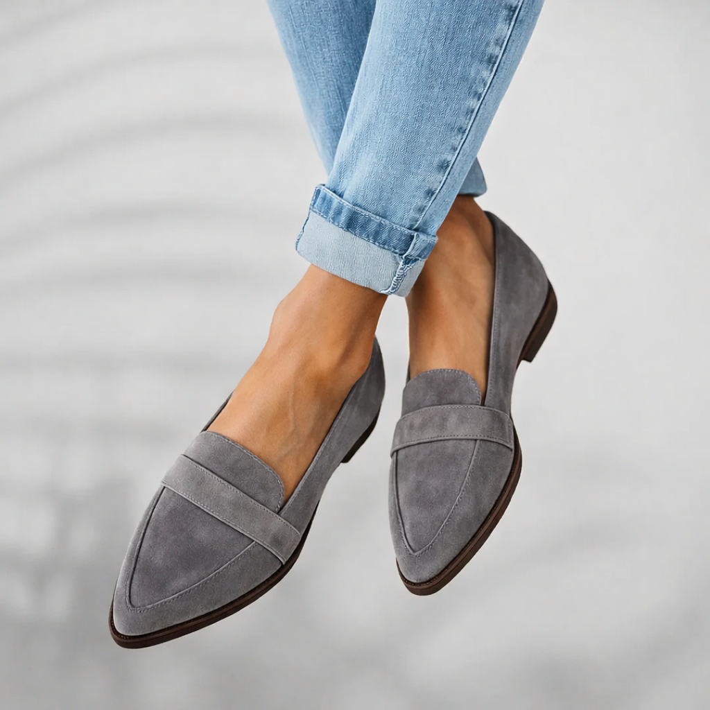 Vivienne Castrelle | Black Suede Pointed Toe Loafers