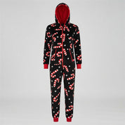 Joy | Black Candy Cane Christmas Pajamas Unisex & Couples