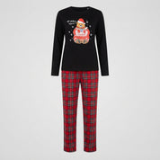 Cozy Cheer | Black Santa Bear Print Christmas Pyjamas For Women