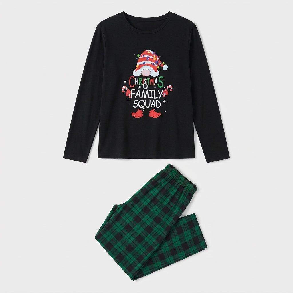 Cozy Frost | Black Gnome Print Christmas Pyjamas For Women
