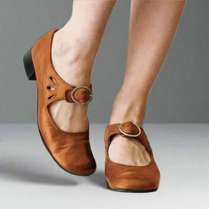 Emmeline Varcourt | Vintage Mary Jane Low Heel Shoes For Women