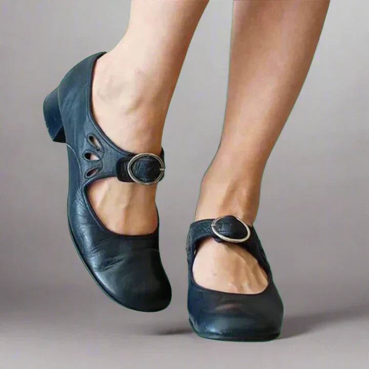 Emmeline Varcourt | Vintage Mary Jane Low Heel Shoes For Women