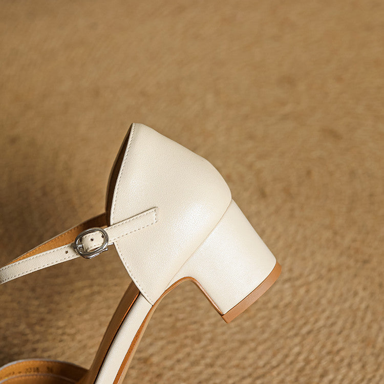 Emmanuelle Davoust | Woven Genuine Leather Block Heel Pumps