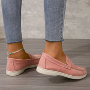 Marguerite Holloway | Grey Suede Slip-On Loafers for Women