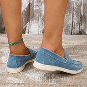 Marguerite Holloway | Grey Suede Slip-On Loafers for Women