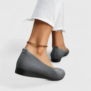 Elspeth Mourning | Black Knit Ballet Flats with Ergonomic Sole
