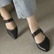 Aurelia Blackwood | Black Block Heel Slingback For Women
