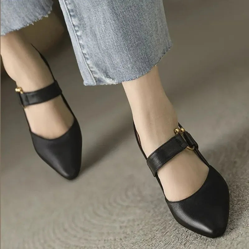 Aurelia Blackwood | Black Block Heel Slingback For Women