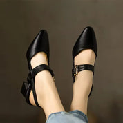 Aurelia Blackwood | Black Block Heel Slingback For Women