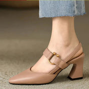 Aurelia Blackwood | Black Block Heel Slingback For Women