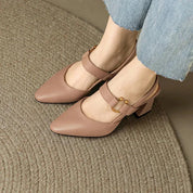 Aurelia Blackwood | Black Block Heel Slingback For Women