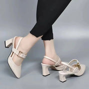 Aurelia Blackwood | Black Block Heel Slingback For Women
