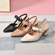 Aurelia Blackwood | Black Block Heel Slingback For Women