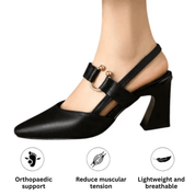 Aurelia Blackwood | Black Block Heel Slingback For Women