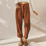 Estelle Carmontaine | High-Waist Corduroy Trousers in Mustard Yellow