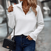Amelia Cortland | Ribbed Half-Zip Pullover For Women