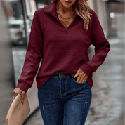 Amelia Cortland | Ribbed Half-Zip Pullover For Women