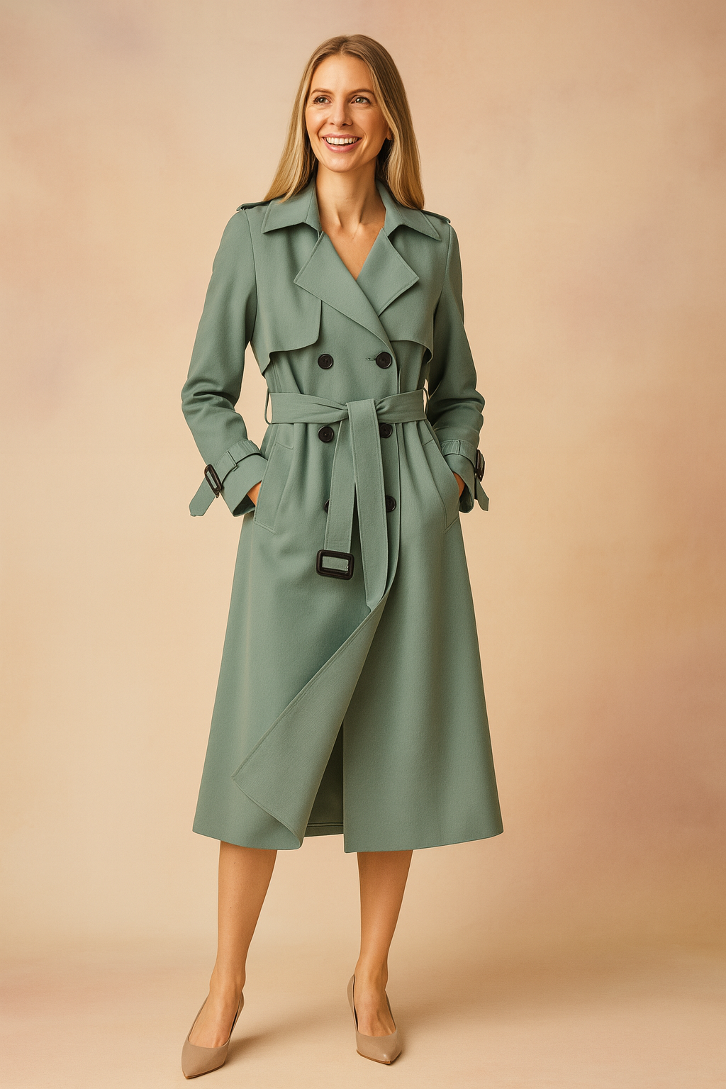 Clarisse Montague | Belted Longline Trench Coat For Women