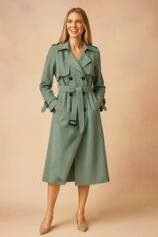 Clarisse Montague | Belted Longline Trench Coat For Women