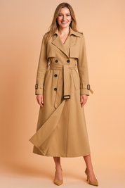 Clarisse Montague | Belted Longline Trench Coat For Women