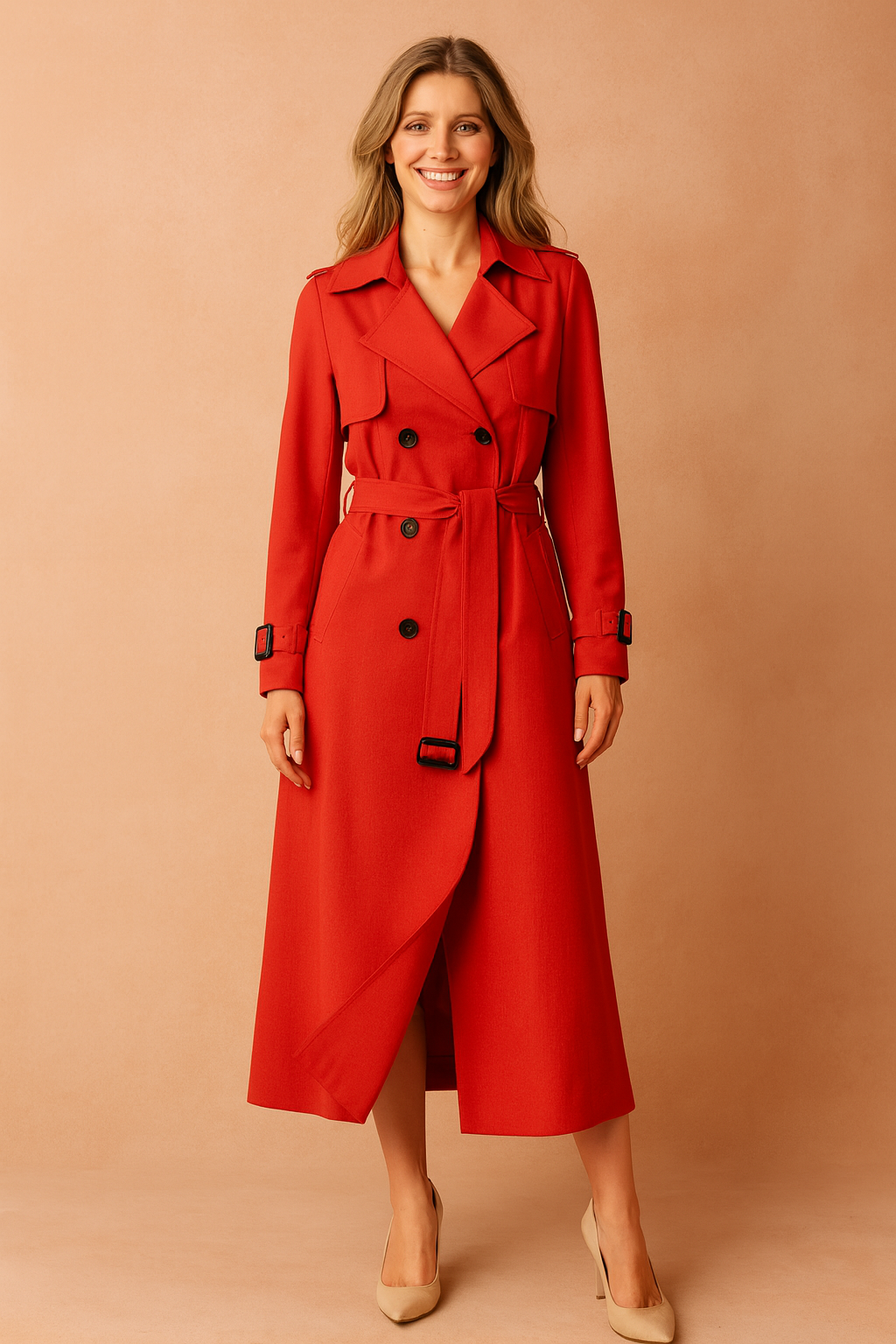 Clarisse Montague | Belted Longline Trench Coat For Women