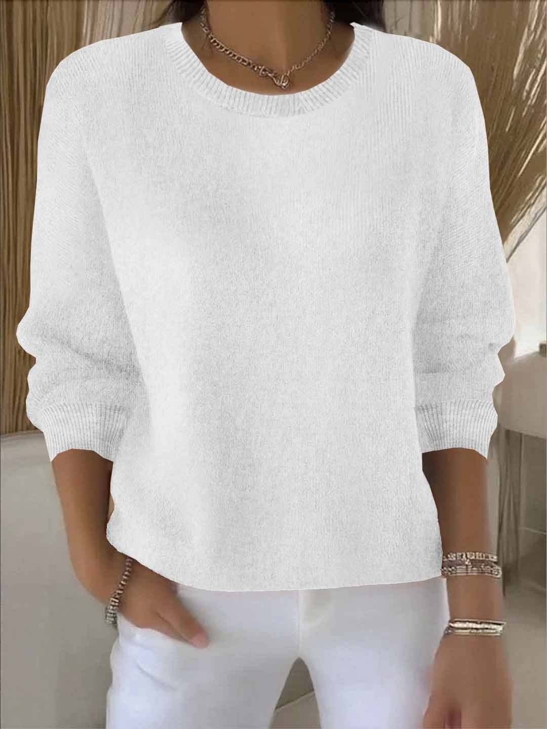 Thessaly Wrentford | Yellow Crew Neck Knit Sweater