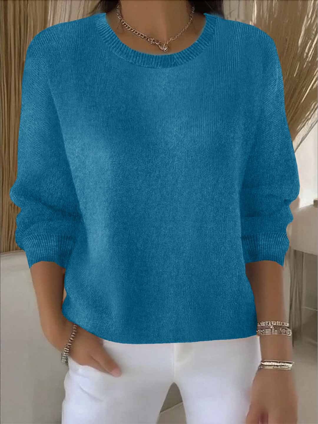 Thessaly Wrentford | Yellow Crew Neck Knit Sweater