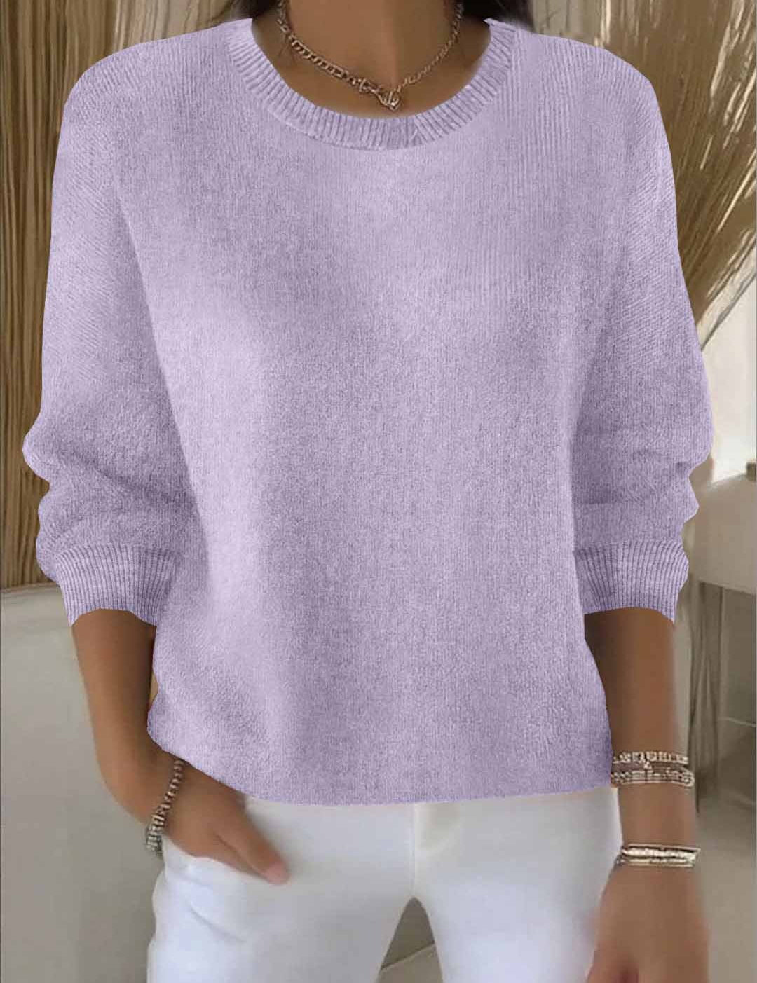 Thessaly Wrentford | Yellow Crew Neck Knit Sweater