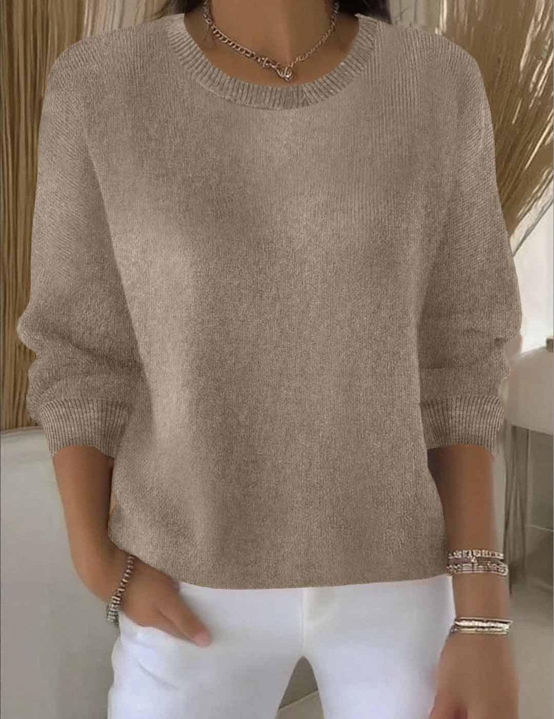 Thessaly Wrentford | Yellow Crew Neck Knit Sweater