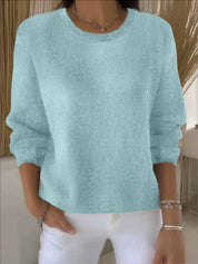 Thessaly Wrentford | Yellow Crew Neck Knit Sweater