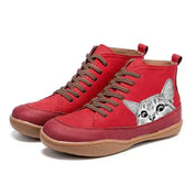 Isabella Fontaine | Cat Print High-Top Boots For Women