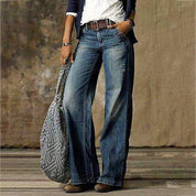 Clarisse Beaumont | High Waist Wide Leg Jeans Retro Flare Denim