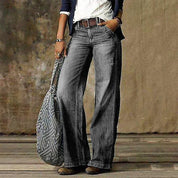 Clarisse Beaumont | High Waist Wide Leg Jeans Retro Flare Denim