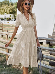 Rosalind Chevalier | Striped Boho Midi Dress For Women