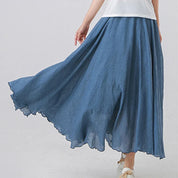 Ophélie Drantford | Flowing Cotton Linen Maxi Skirt in Beige